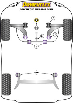 Powerflex vehicle diagram - Powerflex Jacking Point Insert PF3-1663 - Fits Volkswagen Golf Golf MK7 5G (2012 - 2021) Golf MK7 5G 2WD up to 122PS Rear Beam (2012-2021)