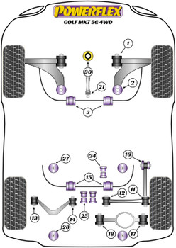 Powerflex vehicle diagram - Powerflex Jack Pad Adaptor PF3-1661 - Fits Volkswagen Golf Golf MK7 5G (2012 - 2021) Golf MK7 5G 4WD inc R (2012-2021)