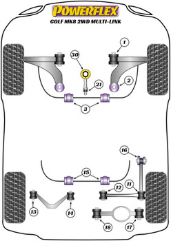 Powerflex vehicle diagram - Powerflex Lower Engine Mount Insert (Large) PFF85-830 - Fits Volkswagen Golf Golf MK8 (2020 - ) Golf MK8 2WD Multi-Link (2020 -)