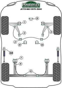 Powerflex vehicle diagram - Powerflex Front Wishbone Inner Bush PFF85-211H - Fits Volkswagen Jetta Models Jetta MK1 A1 (1979-1984)