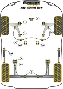 Powerflex vehicle diagram - Powerflex Engine Mount Stopper Bush PFF85-235BLK - Fits Volkswagen Jetta Models Jetta MK1 A1 (1979-1984)