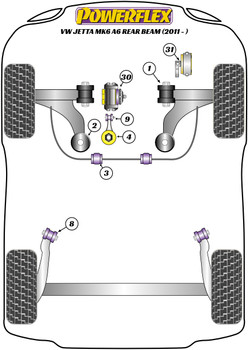 Powerflex vehicle diagram - Powerflex Transmission Mount Insert PFF85-530 - Fits Volkswagen Jetta Models Jetta MK6 A6 (2011 - 2018) Jetta MK6 A6 Rear Beam (2011 - 2018)