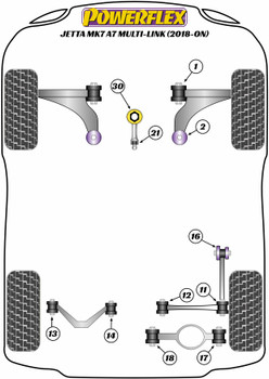 Powerflex vehicle diagram - Powerflex Front Lower Engine Mount Hybrid Bush (Large) - Road PFF85-831 - Fits Volkswagen Jetta Models Jetta MK7 A7 (2018-ON) Jetta MK7 A7 Multi-Link (2018-ON)