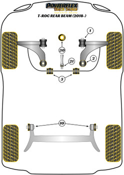Powerflex vehicle diagram - Powerflex Front Anti Roll Bar Bush 23.2mm PFF85-803-23.2BLK - Fits Volkswagen T-Roc (2018 on) T-Roc FWD Rear Beam (2018 on)