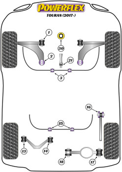 Powerflex vehicle diagram - Powerflex Lower Engine Mount (Large) Insert PFF85-832 - Fits Volkswagen Touran Models Touran (2017 on)