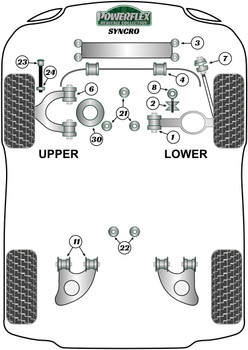 Powerflex vehicle diagram - Powerflex Front Anti Roll Bar To Chassis Bush 19mm PFF85-1004-19H - Fits Volkswagen Transporter Models T25/T3 Type 2 (Vanagon) All Models (1979 - 1992) Syncro