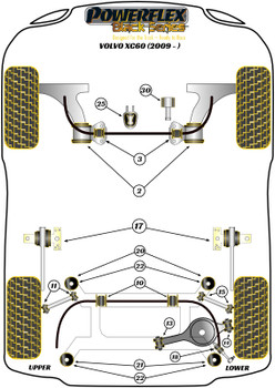 Powerflex vehicle diagram - Powerflex Lower Engine Mount Insert PFF19-1925BLK - Fits Volvo XC60 (2009 - 2017)