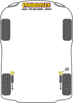 Powerflex vehicle diagram - Powerflex PowerAlign Camber Bolt Kit (12mm x 60mm) PFA100-12 - Fits Honda Jazz / Fit Models Jazz / Fit GD (2001 - 2007)