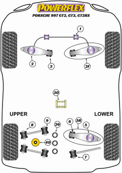Powerflex vehicle diagram - Powerflex Track Control Arm & Bush Kit (Adjustable) PF57K-1001G - Fits Porsche 911 997 (2005-2013) 997 GT2, GT3 & GT3RS (2006-2013)