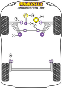 Powerflex vehicle diagram - Powerflex PowerAlign Camber Bolt Kit (12mm x 60mm) PFA100-12 - Fits Mitsubishi Colt (2002 - 2012)