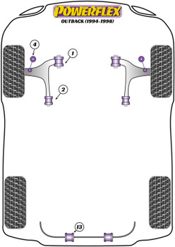 Powerflex vehicle diagram - Powerflex PowerAlign Camber Bolt Kit (14mm) PFA100-14 - Fits Subaru Outback Outback (1994 - 1998)