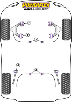 Powerflex vehicle diagram - Powerflex PowerAlign Camber Bolt Kit (12mm x 60mm) PFA100-12 - Fits Vauxhall / Opel Vectra B (1995 - 2002)