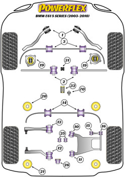 BMW E60, E61 (2003-2010) E61 Touring Powerflex suspension diagram