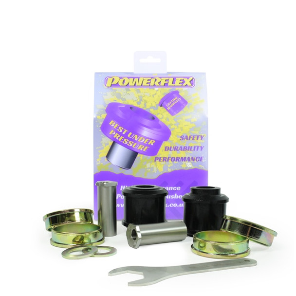 Upgrade your Mercedes Benz's suspension with our high-performance Front Lower Arm Inner Bush Camber Adjustable PFF40-501G. Designed to provide superior handling and stability, this adjustable bushing is perfect for drivers who demand the best from their vehicle.

Made from our signature Black 95A Durometer Polyurethane, this bushing is engineered to withstand the rigors of high-performance driving. The in-house CNC-machined stainless-steel adjustable sleeves and matched adjusting spanner provide precise control over your wheel geometry, allowing for +/- 1° of front wheel camber adjustment.

This adjustable bushing is designed to fit various Mercedes Benz models, including the A-Class, C-Class, E-Class, S-Class, CLC, CLK, CLS, GLC, GLE, GLS, ML, and G-Wagon. Whether you're a track enthusiast or a daily driver, this upgrade will provide improved handling and stability for your Mercedes Benz.

Key Features:

- High-performance polyurethane construction for improved durability and handling
- Adjustable camber allows for +/- 1° of front wheel camber adjustment
- CNC-machined stainless-steel adjustable sleeves and matched adjusting spanner
- Designed to fit various Mercedes Benz models
- Improved handling and stability for high-performance driving

OEM Part Numbers:

- A2033330914 / A 203 333 09 14
- A2033330314 / A 203 333 03 14

Order now and experience the difference for yourself!
