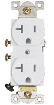 Commercial Duplex Receptacle 20Amp White Tamper Resistant