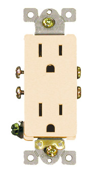Decorative Duplex Receptacle 15Amp Almond