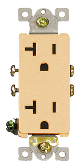 Decorative Commercial Receptacle 20Amp Ivory