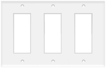 Decorative Wall Plate 3-Gang White