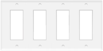 Decorative Wall Plate 4-Gang White