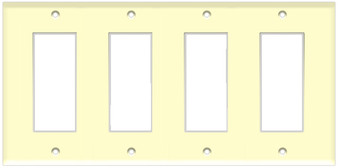 Decorative Wall Plate 4-Gang Almond