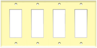 Decorative Wall Plate 4-Gang Ivory