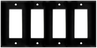 Decorative Wall Plate 4-Gang Black