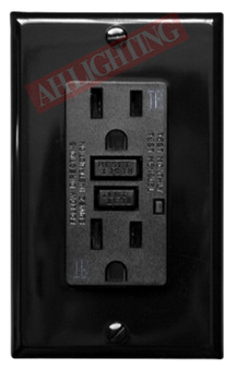 GFCI 15Amp Tamper Resistant UL943 w/ LED Black