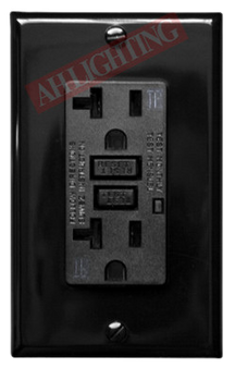 GFCI 20Amp Tamper Resistant UL943 w/ LED Black