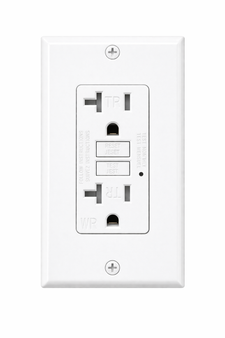 This 20 Amp White GFCI Receptacle with Wall Plate delivers reliable ground fault protection for residential and commercial electrical applications. Designed with a clean, modern white finish, this tamper-resistant (TR) and weather-resistant (WR) outlet provides enhanced safety while blending seamlessly into any environment. Featuring clearly labeled TEST and RESET buttons, durable construction, and easy installation, this GFCI outlet is ideal for kitchens, bathrooms, garages, and outdoor circuits requiring code-compliant protection.