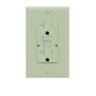 GFCI 20Amp Tamper Resistant UL943 w/ LED Almond