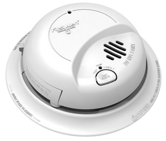 BRK Smoke Alarm Hardwired with 10YR Lithium Battery Locked Battery Drawer