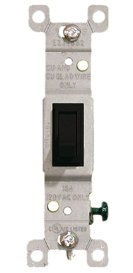 Single Pole Toggle Switch 15A Black