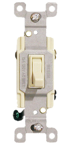 Three Way Toggle Switch 15A Almond