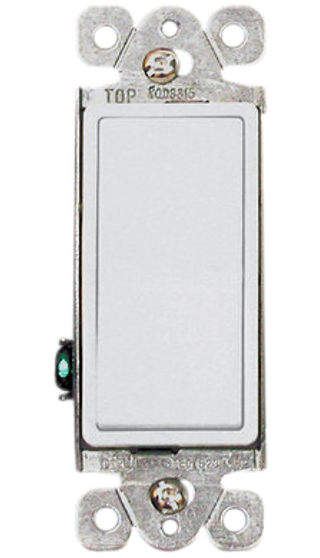 Decorative Single Pole Switch 15A White