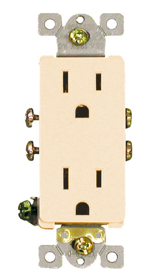 Decorative Duplex Receptacle 15Amp Almond