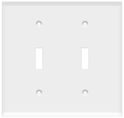 Toggle Switch Wall Plate 2-Gang White