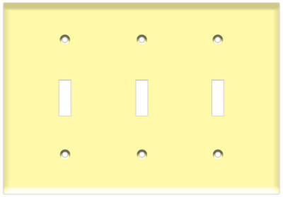 Toggle Switch Wall Plate 3-Gang Ivory