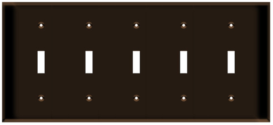 Toggle Switch Wall Plate 5-Gang Brown