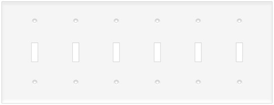 Toggle Switch Wall Plate 6-Gang White