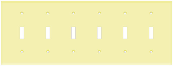 Toggle Switch Wall Plate 6-Gang Ivory