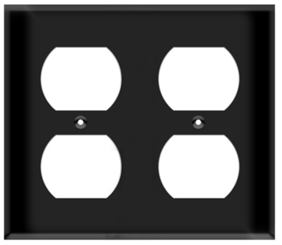 Duplex Receptacle Wall Plate 2-Gang Black