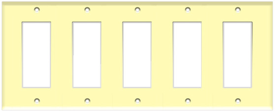Decorative Wall Plate 5-Gang Ivory