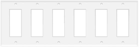 Decorative Wall Plate 6-Gang White