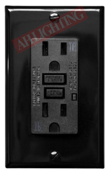 GFCI 15Amp Tamper Resistant UL943 w/ LED Black