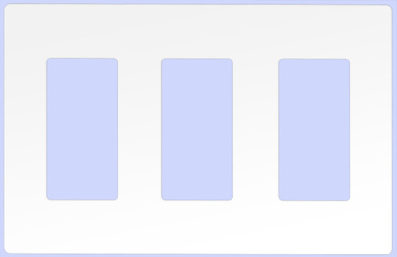 Decorative Screwless Wallplate 3-Gang White