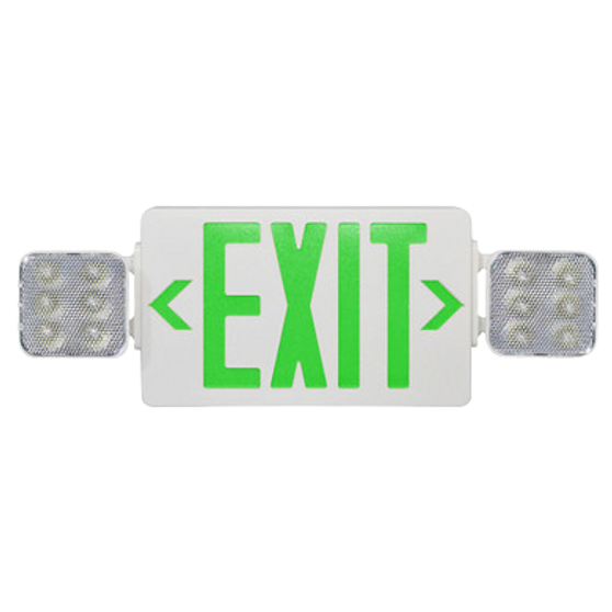 Combination LED Emergency & Exit Light Green