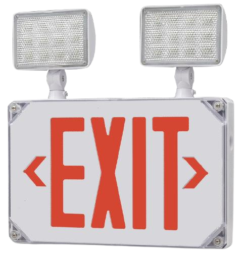 LED COMBO EXIT LIGHT WET LOCATION RED