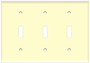 Toggle Switch Wall Plate 3-Gang Almond