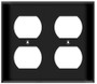 Duplex Receptacle Wall Plate 2-Gang Black
