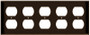 Duplex Receptacle Wall Plate 5-Gang Brown